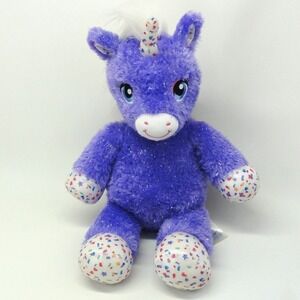 Build A Bear Stardust Sparkle Purple Unicorn Animal Toy Plush BAB unstuffed